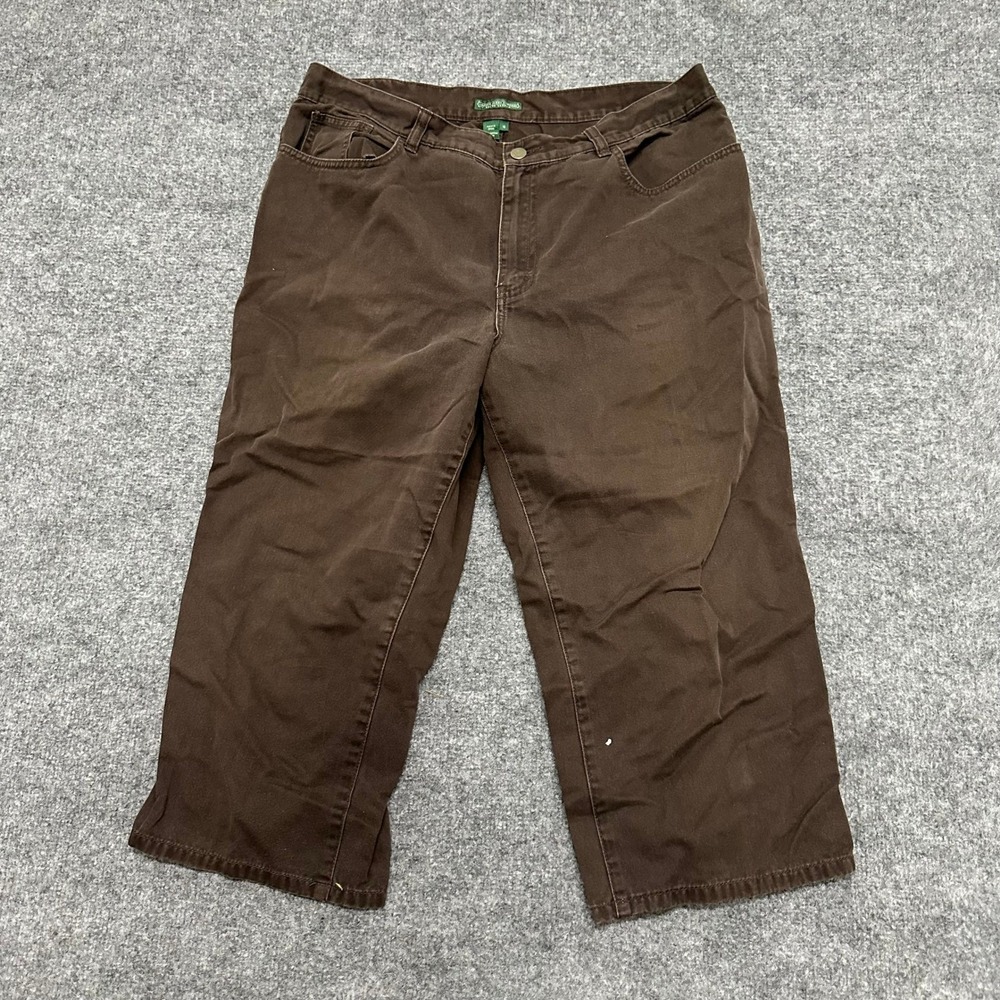 Lauren Ralph Lauren Pants Womens Size 16 Brown Crop Straight Leg Cotton Casual